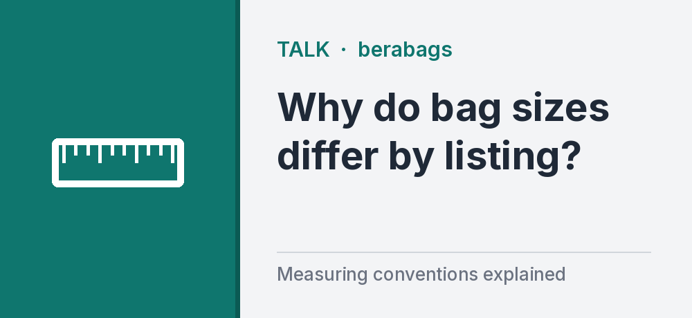 Illustration of a ruler with the headline: why do bag sizes differ by listing?